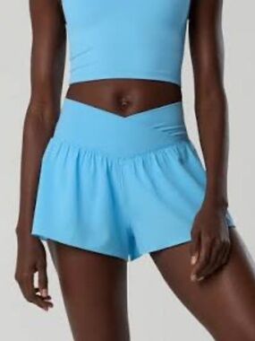 aerie Blue High-Waist Flowy Athletic Shorts